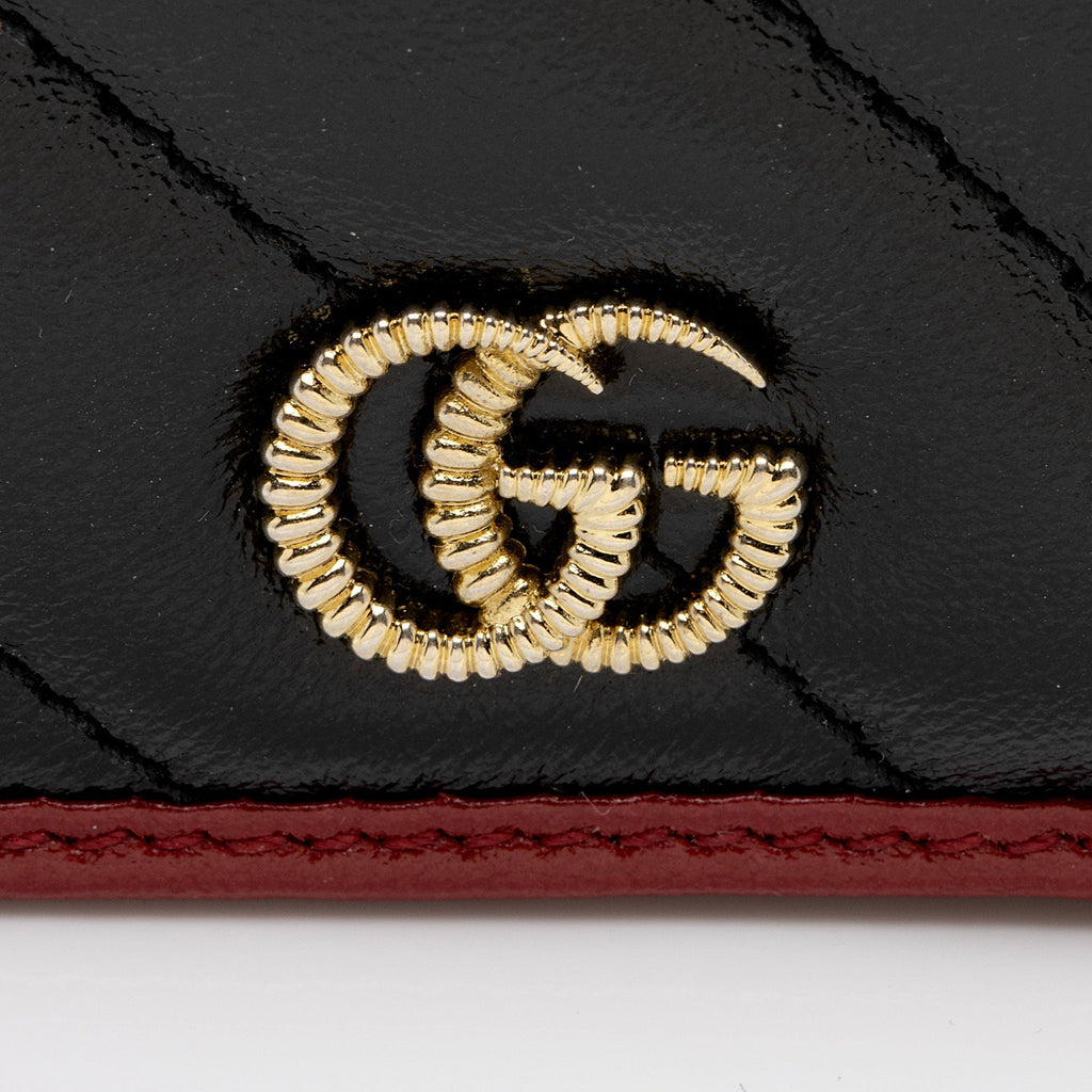 Gucci Matelasse Leather Torchon GG Marmont Card Case Wallet (SHF-plKy6v)
