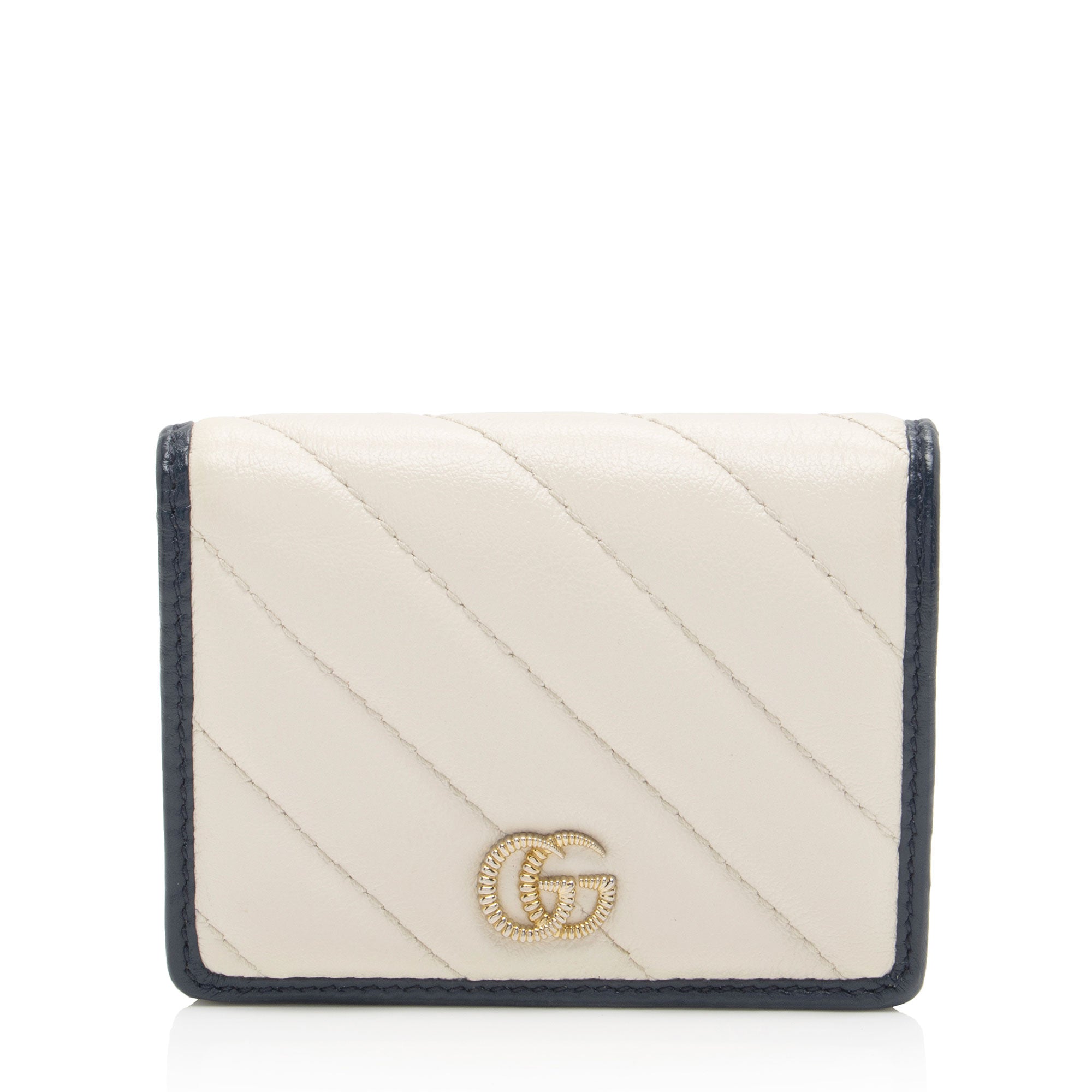 Gucci Matelasse Leather Torchon GG Marmont Card Case (SHF-q1dspc)