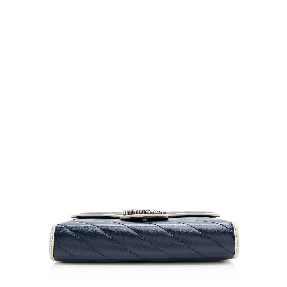 Gucci Matelasse Leather Torchon Gucci Marmont Mini Chain Bag (SHF-20671)