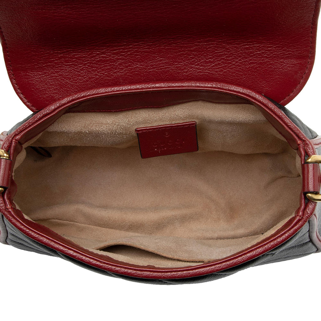 Gucci Matelasse Leather Torchon GG Marmont Mini Top Handle Bag (SHF-bIyeeK)