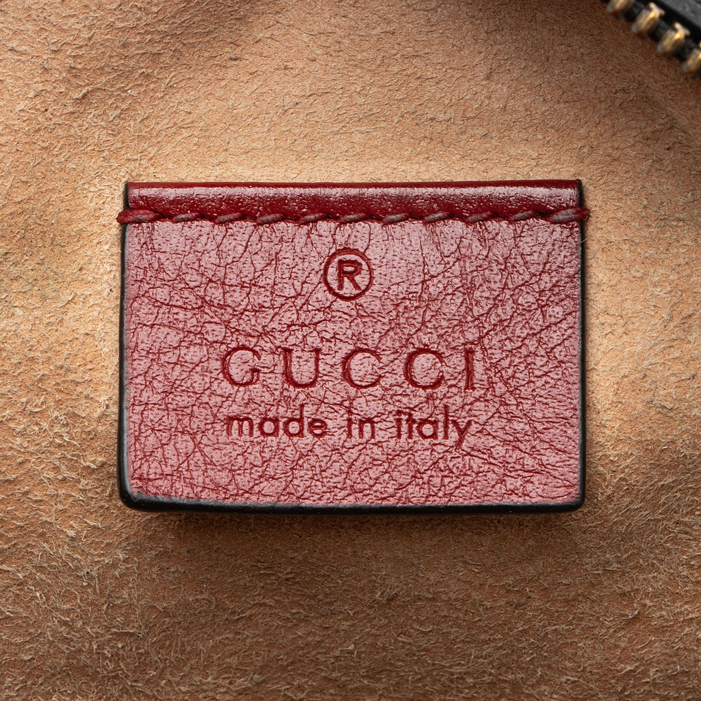 Gucci Matelasse Leather Torchon GG Marmont Round Mini Shoulder Bag