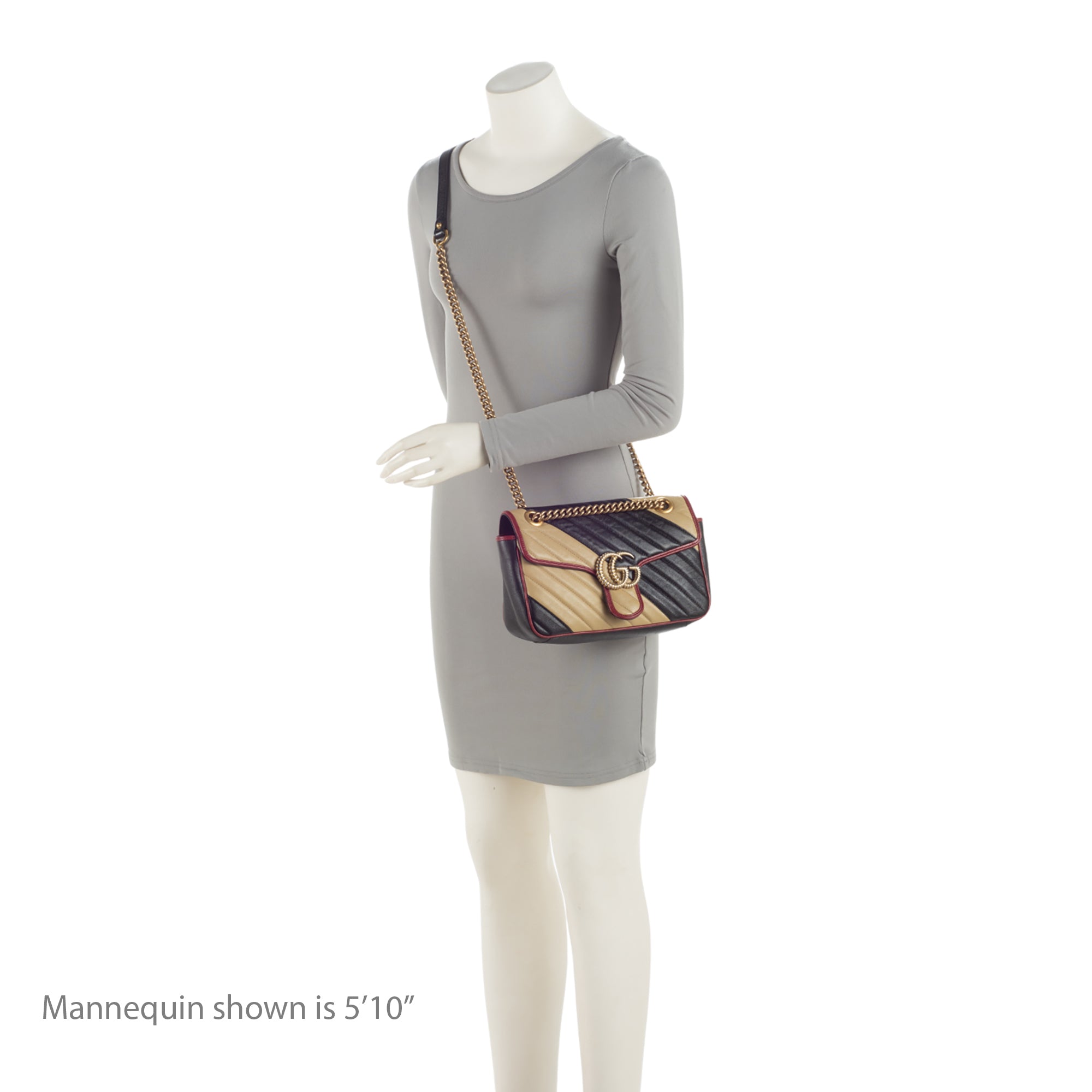 Gucci Matelasse Leather Torchon GG Marmont Small Flap Bag (SHF-fNtxDP)