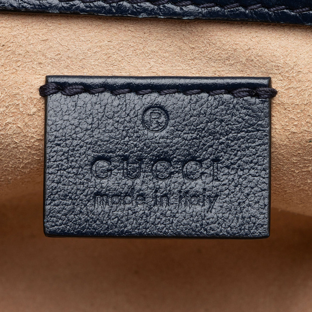 Gucci Matelasse Leather Torchon GG Marmont Super Mini Flap Bag (SHF-bXZV03)