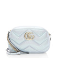Gucci Matelasse Padded IridescLBt Leather GG Marmont Small Camera Bag