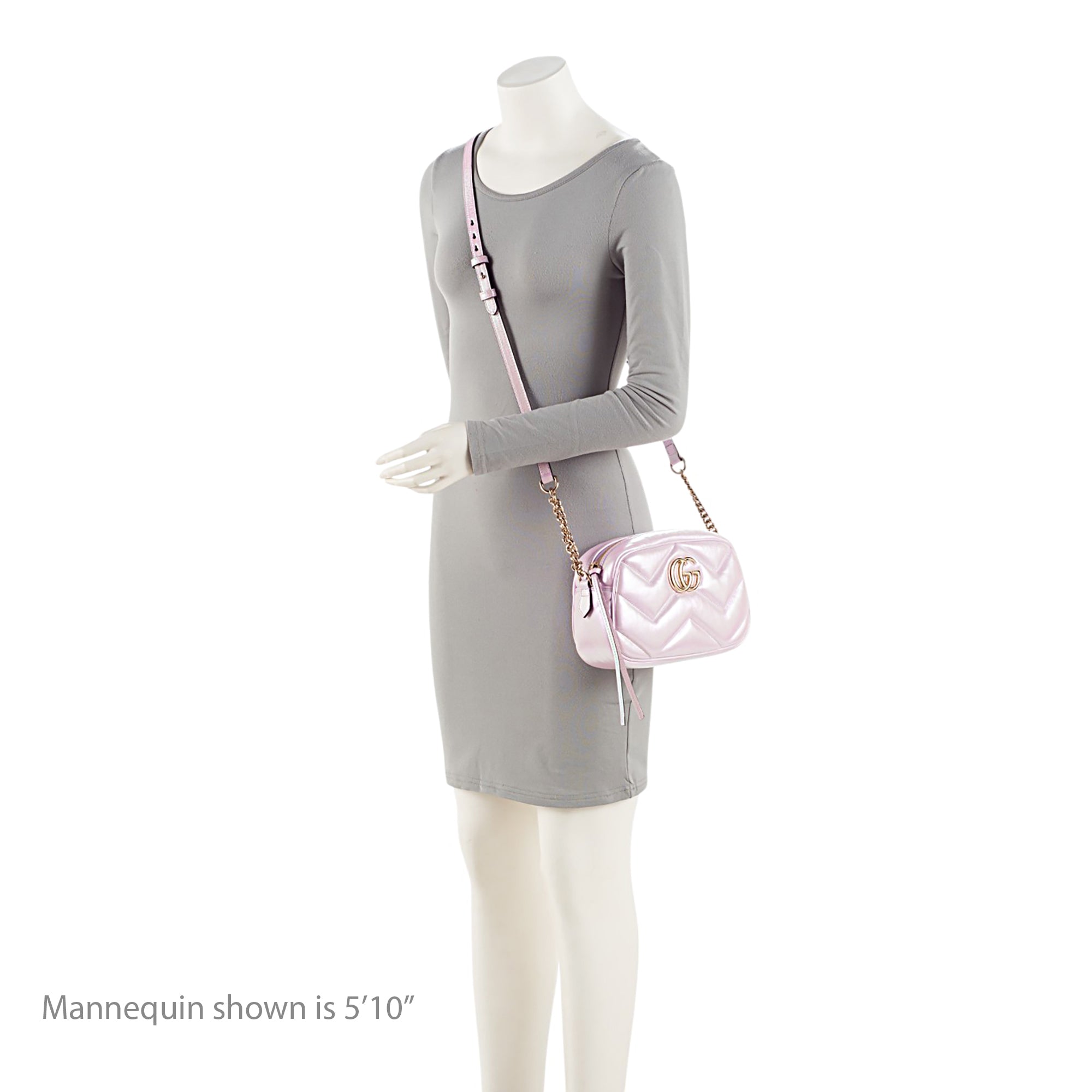 Gucci Matelasse Padded IridescLBt Leather GG Marmont Small Camera Bag
