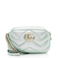 Gucci Matelasse Padded IridescLBt Leather GG Marmont Small Camera Bag