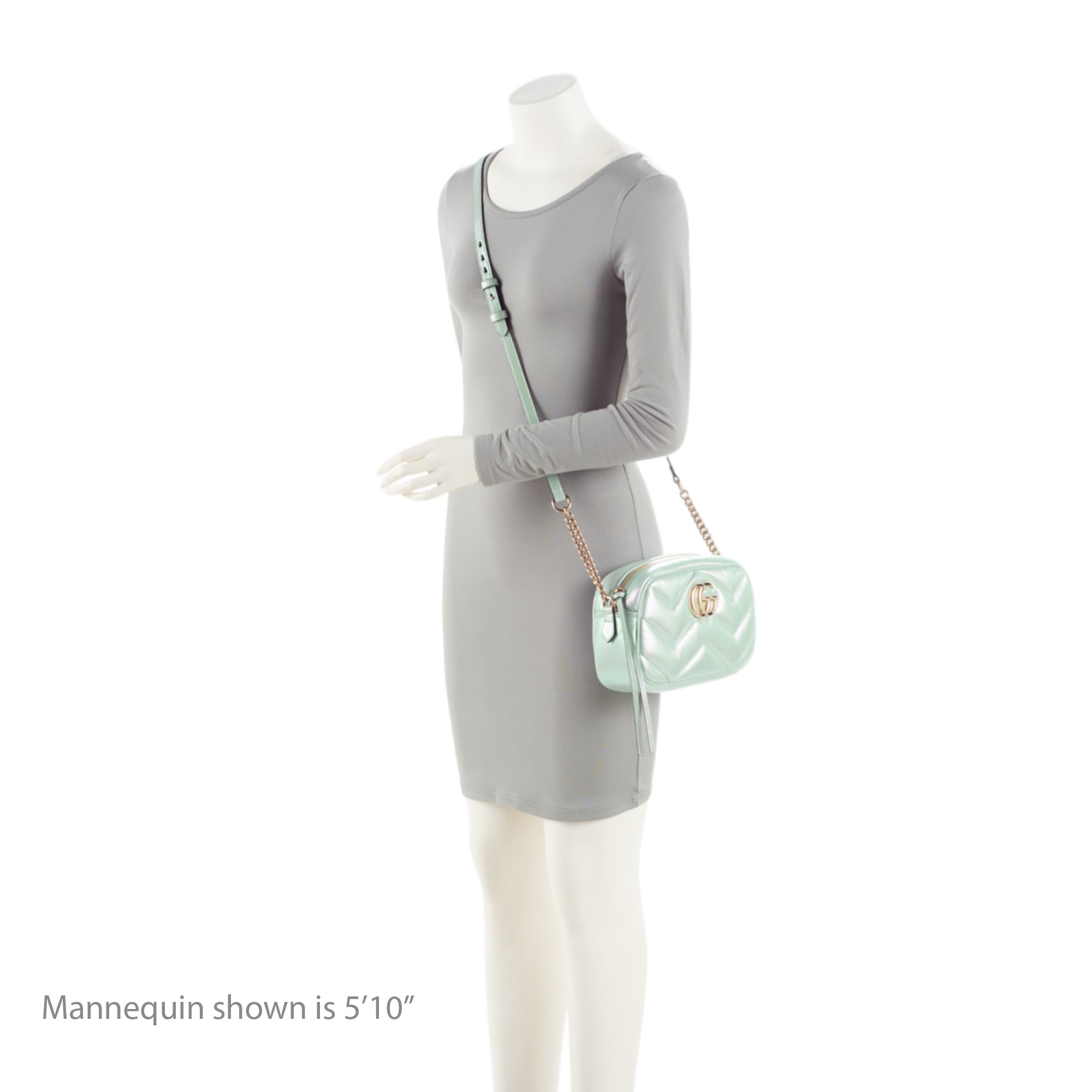 Gucci Matelasse Padded IridescLBt Leather GG Marmont Small Camera Bag