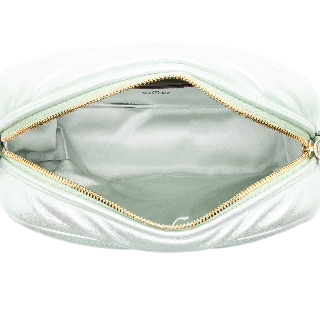 Gucci Matelasse Padded Iridescent Leather GG Marmont Small Camera Bag