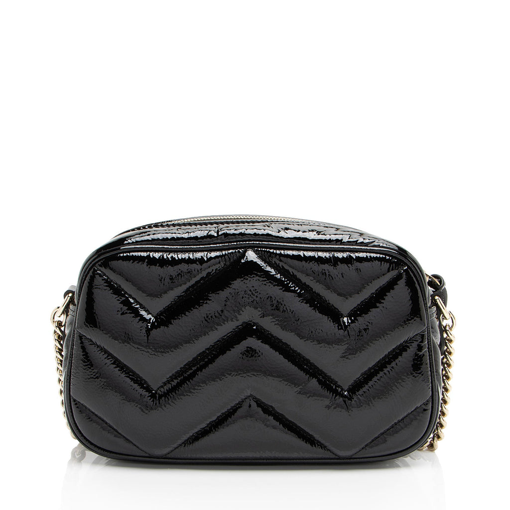 Gucci Matelasse Padded PatLBt Leather GG Marmont Small Camera Bag