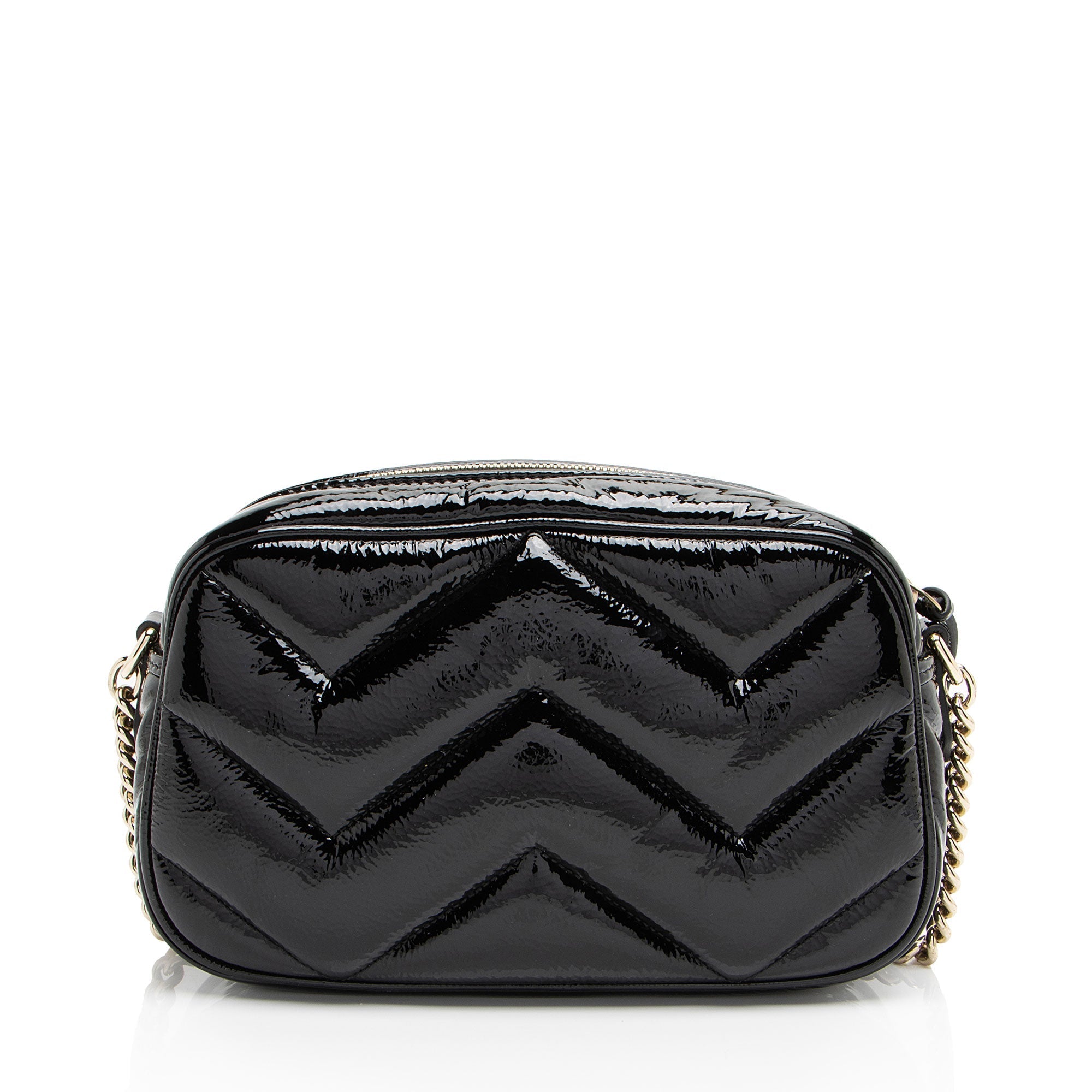 Gucci Matelasse Padded PatLBt Leather GG Marmont Small Camera Bag