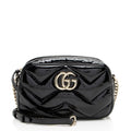 Gucci Matelasse Padded PatLBt Leather GG Marmont Small Camera Bag