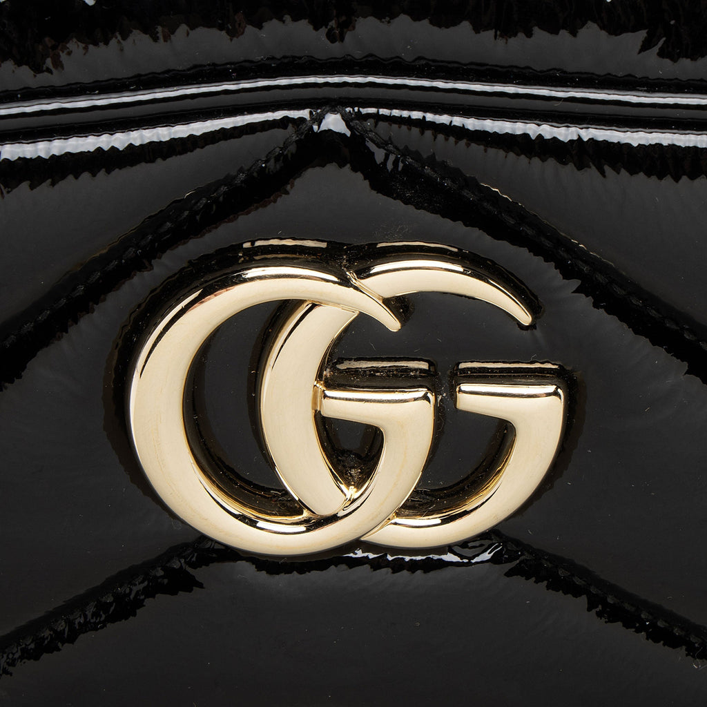 Gucci Matelasse Padded PatLBt Leather GG Marmont Small Camera Bag
