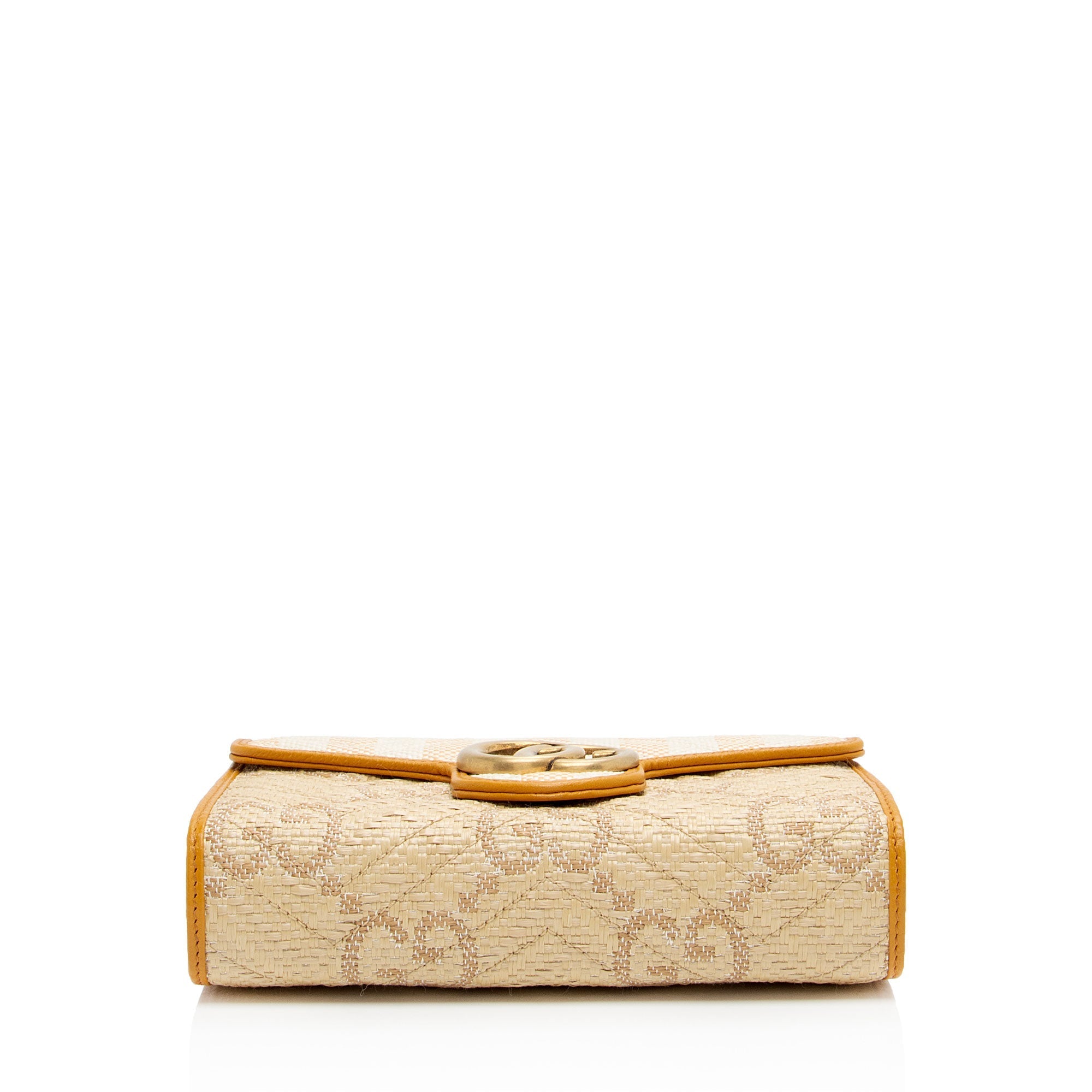 Gucci Matelasse Raffia GG Marmont Mini Wallet on Chain Bag (SHF-voc2lF)