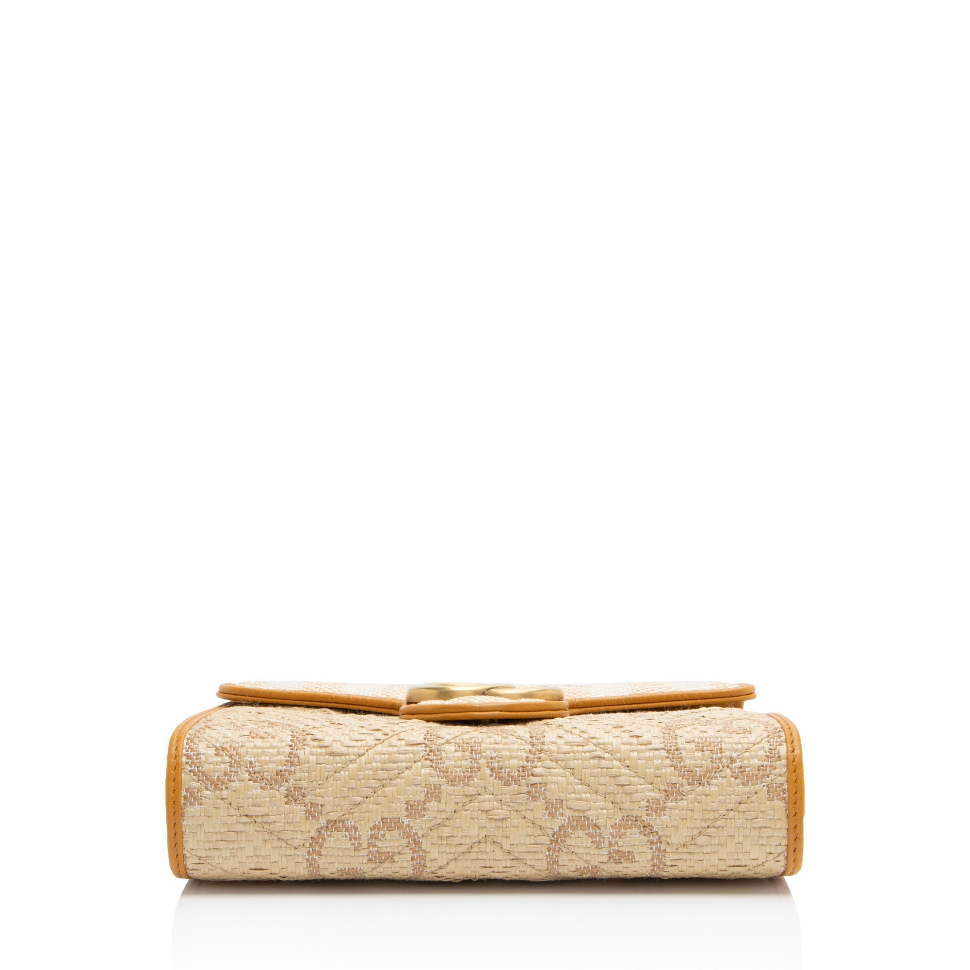 Gucci Matelasse Raffia GG Marmont Wallet on Chain