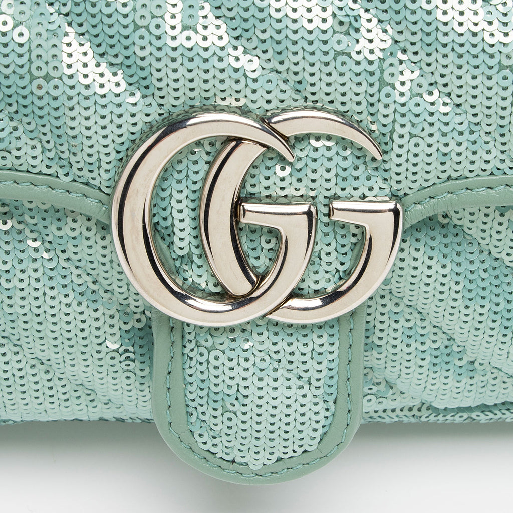 Gucci Matelasse Sequin GG Marmont Mini Flap Bag (SHF-09pAUc)