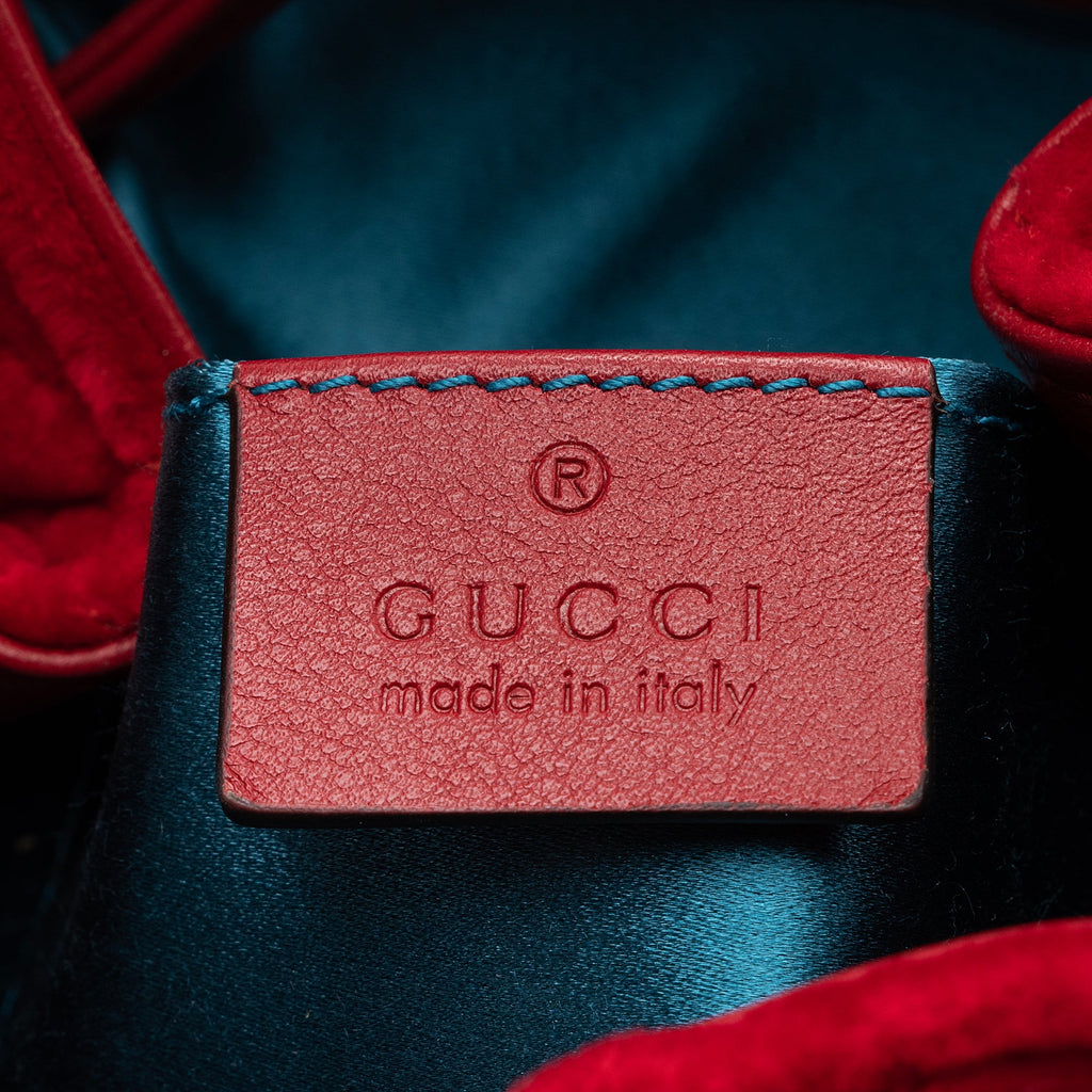 Gucci Matelasse Velvet GG Marmont Bucket Bag (SHF-22829)
