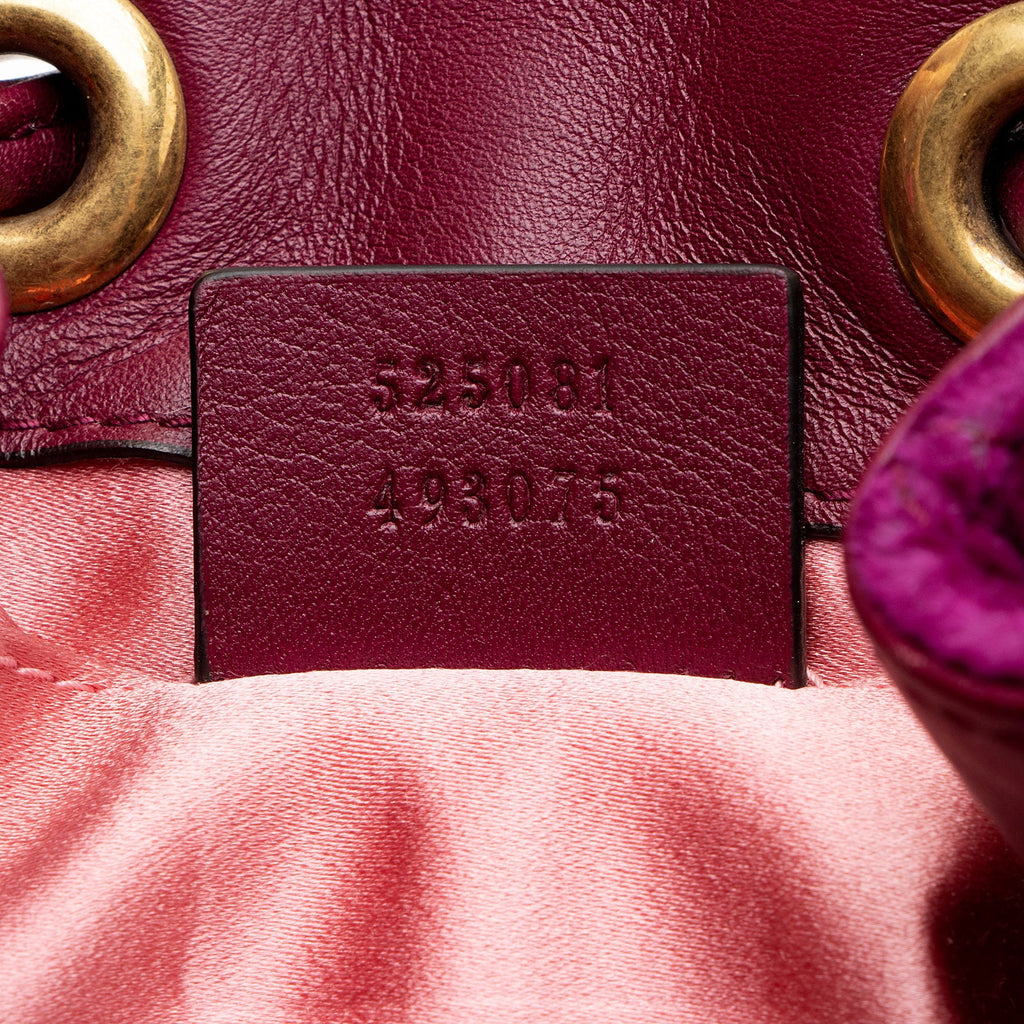 Gucci Matelasse Velvet GG Marmont Bucket Bag