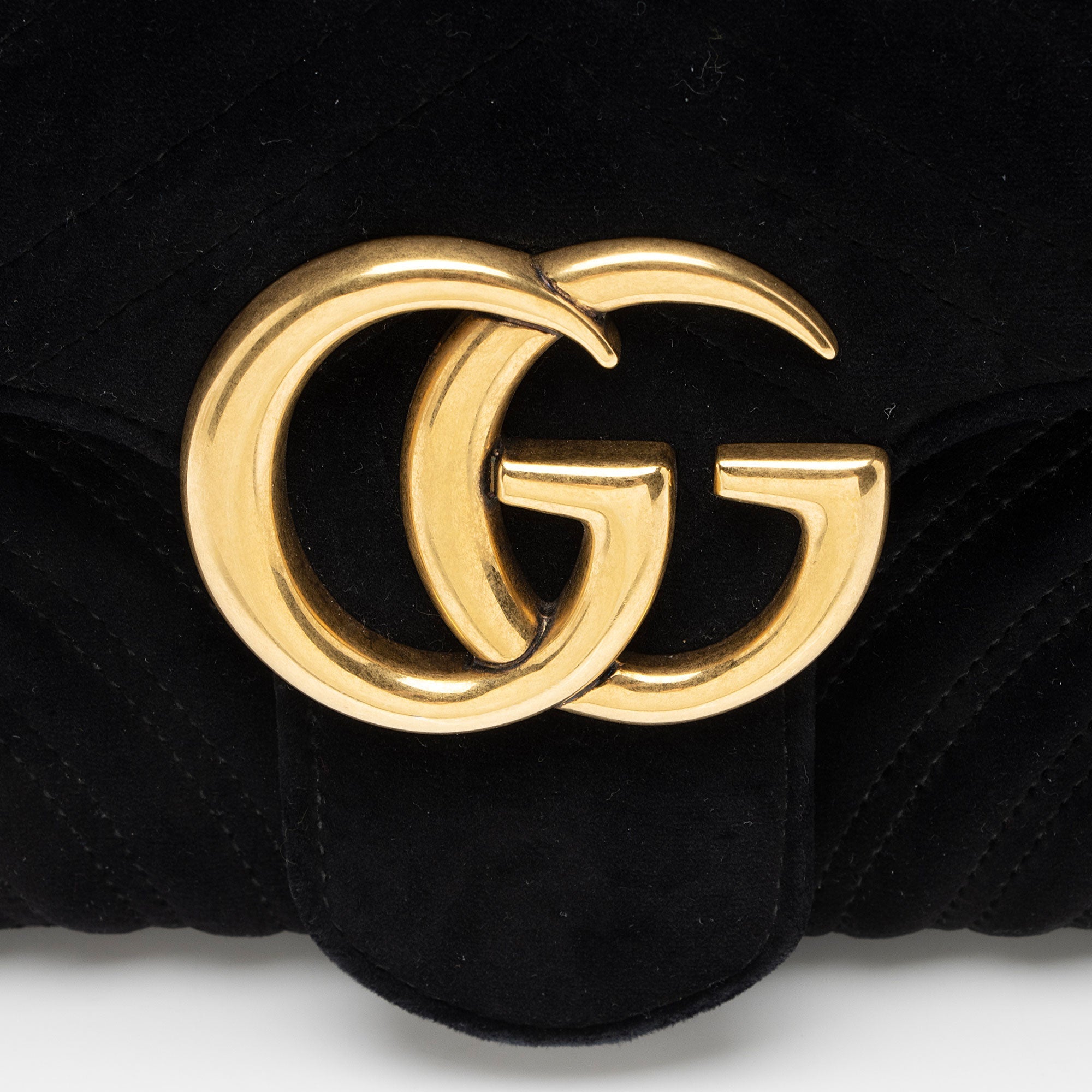Gucci Matelasse Velvet GG Marmont Large Flap Bag