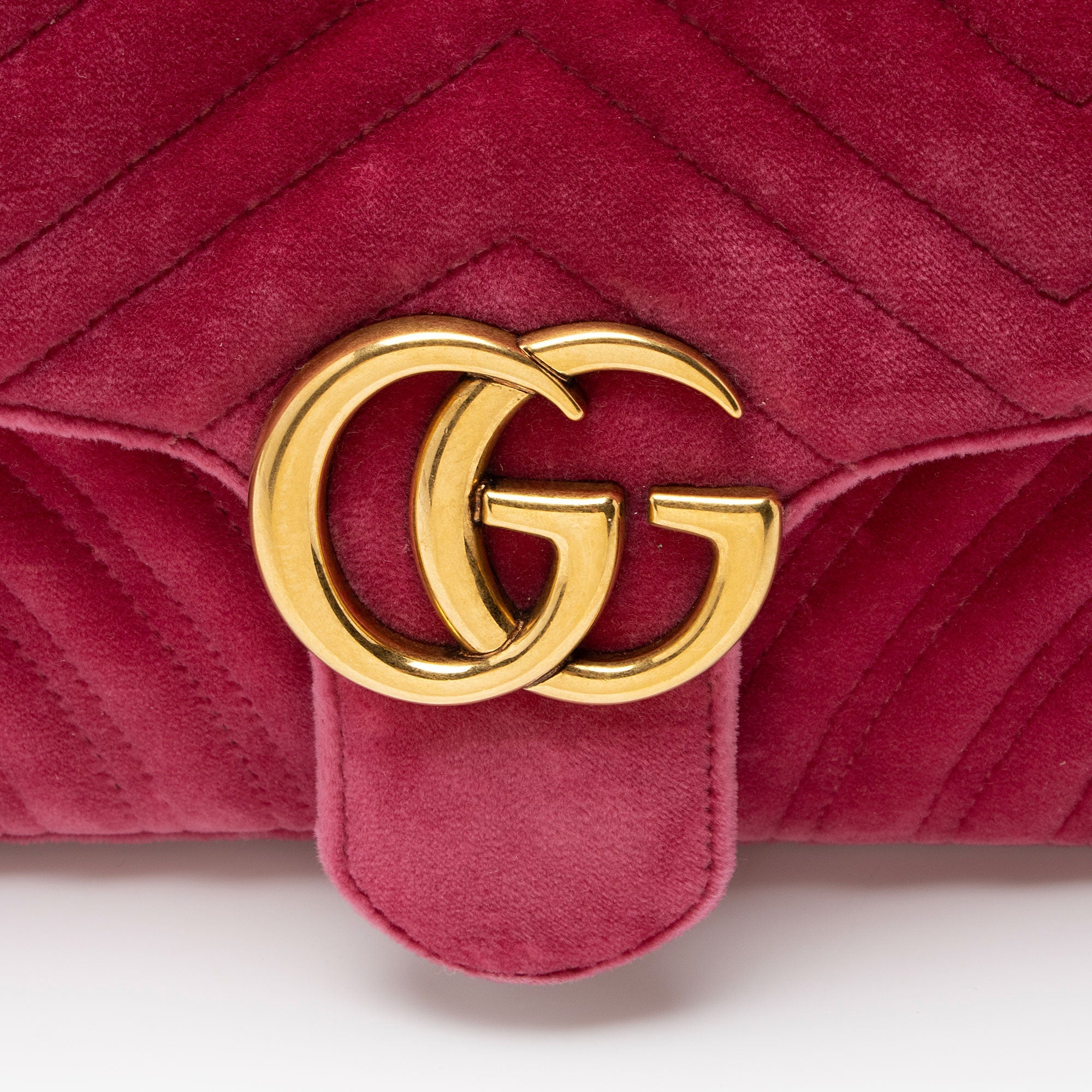 Gucci Matelasse Velvet GG Marmont Medium Flap Bag