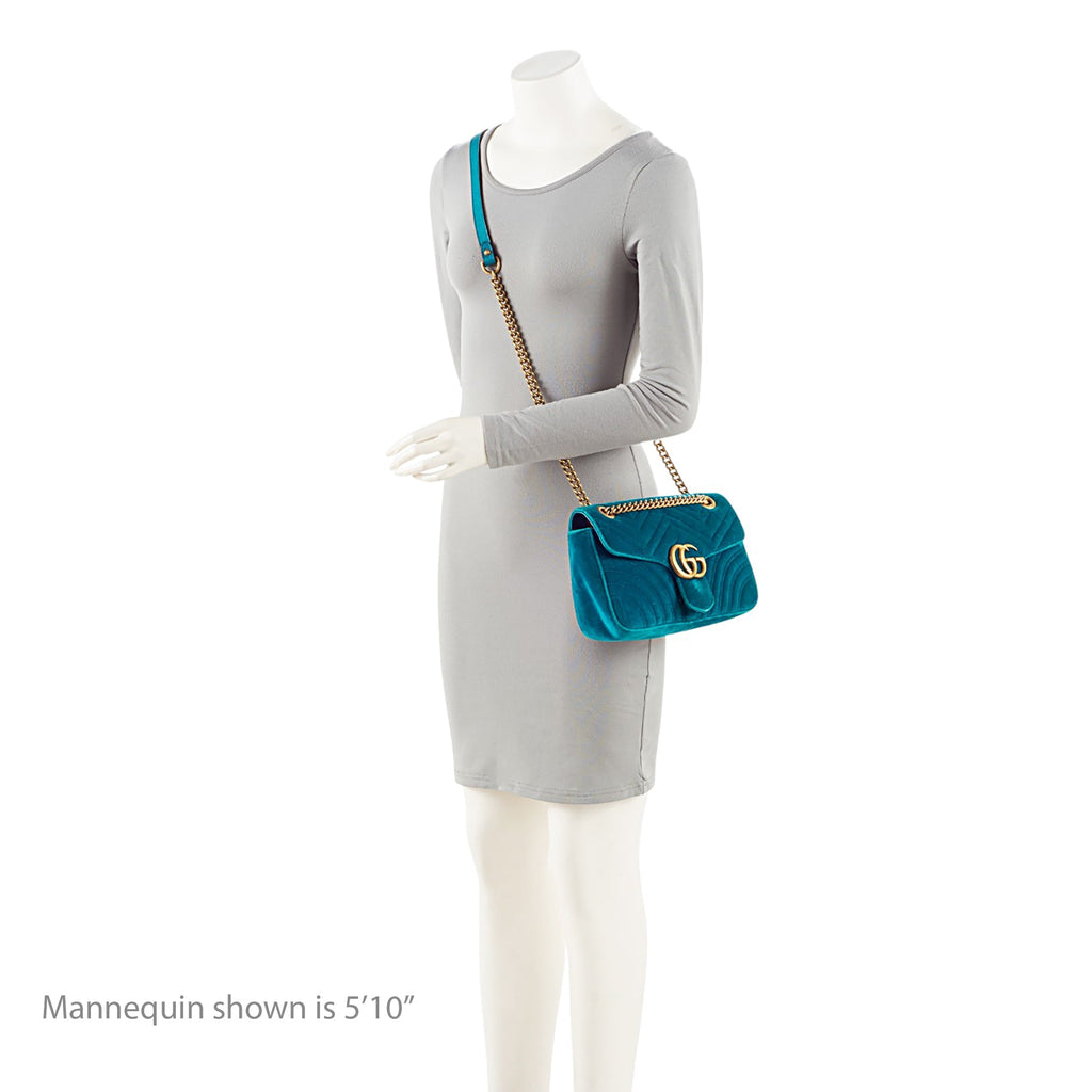 Gucci Matelasse Velvet GG Marmont Medium Flap Bag