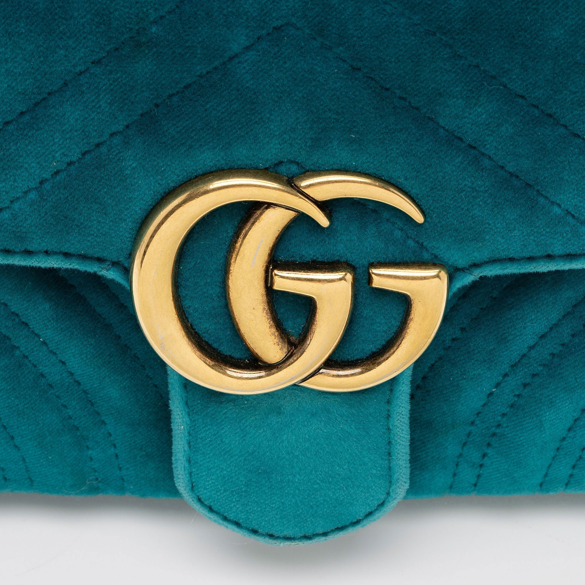 Gucci Matelasse Velvet GG Marmont Small Flap Bag