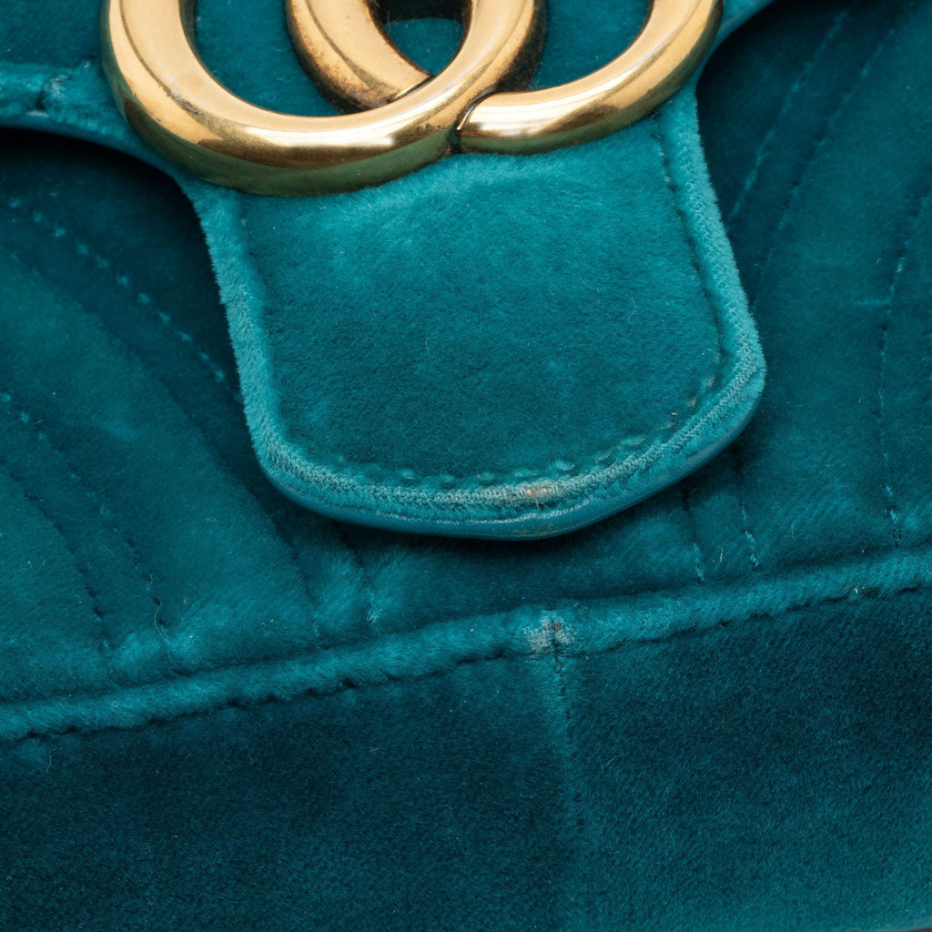 Gucci Matelasse Velvet GG Marmont Small Flap Bag