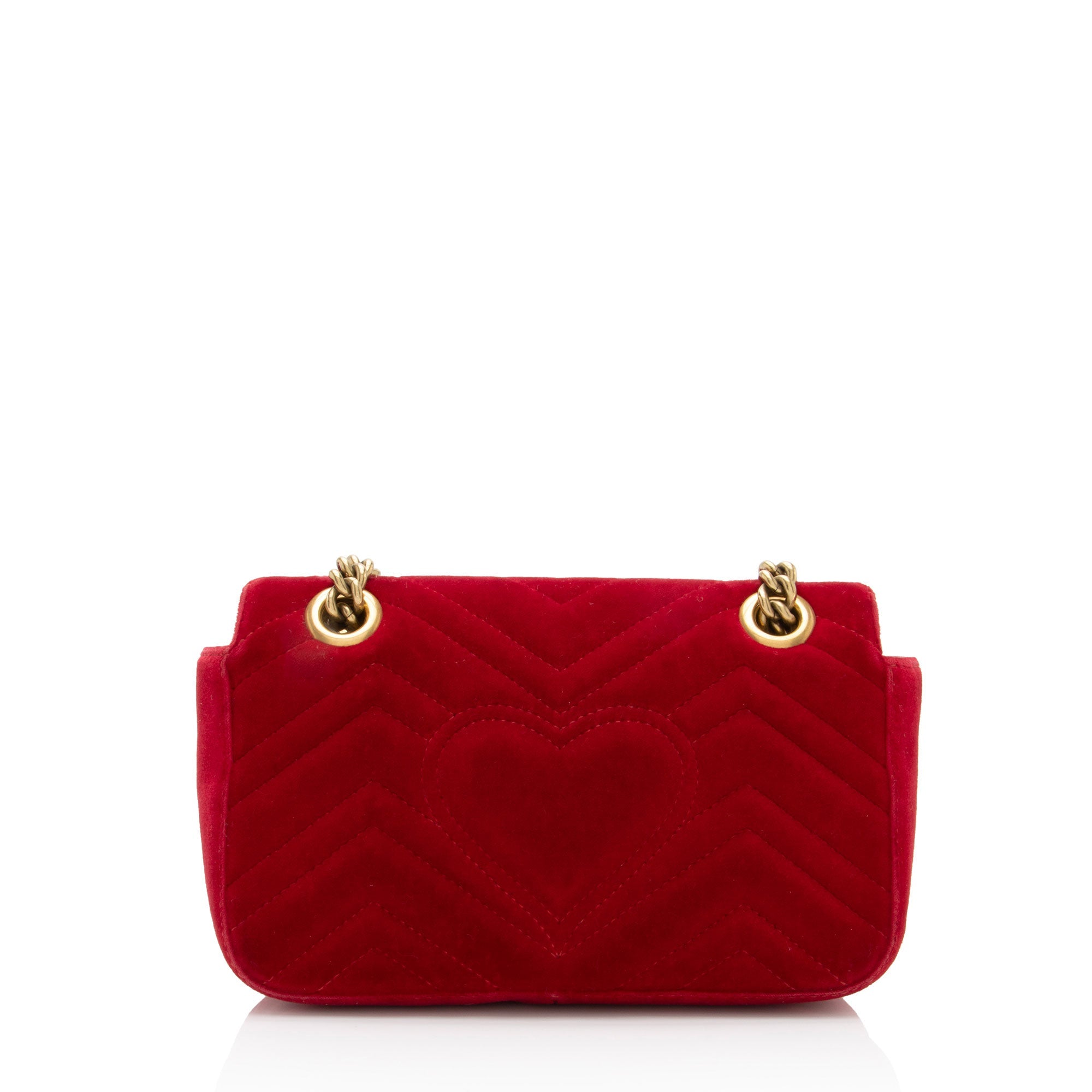 Gucci Matelasse Velvet GG Marmont Mini Flap Bag (SHF-RvBmGH)