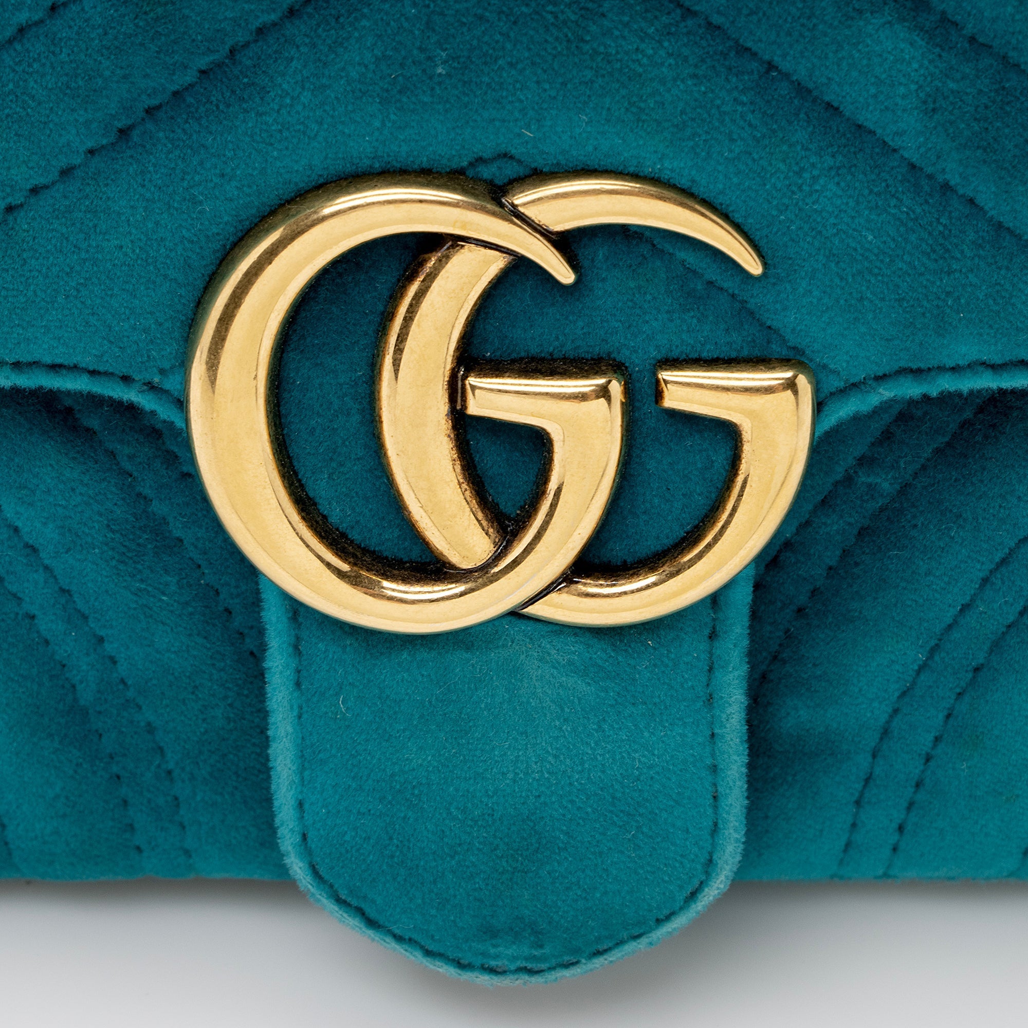 Gucci Matelasse Velvet GG Marmont Mini Shoulder Bag (SHF-22901)