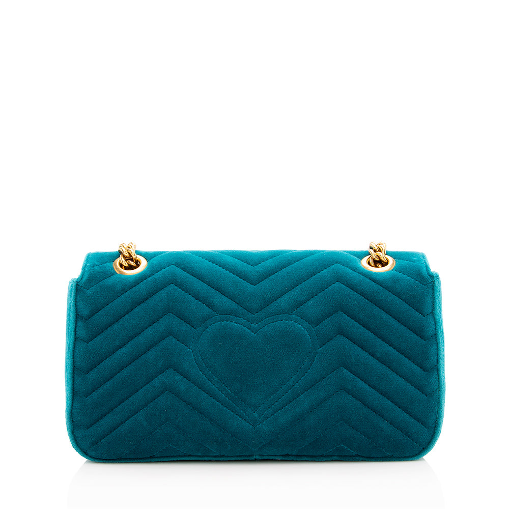 Gucci Matelasse Velvet Gucci Marmont Small Shoulder Bag (SHF-18936)