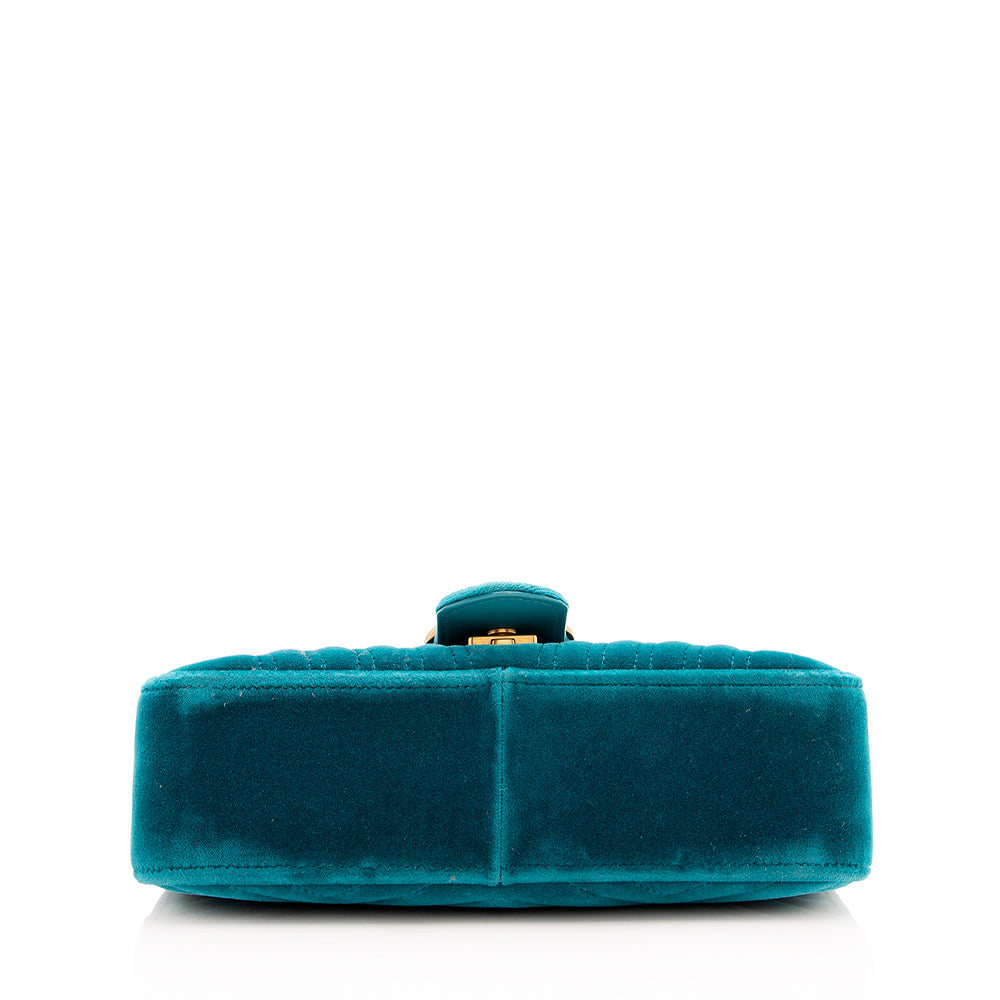 Gucci Matelasse Velvet Gucci Marmont Small Shoulder Bag (SHF-18936)