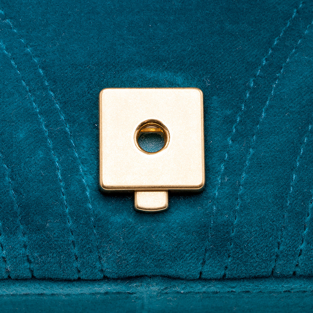 Gucci Matelasse Velvet Gucci Marmont Small Shoulder Bag (SHF-18936)