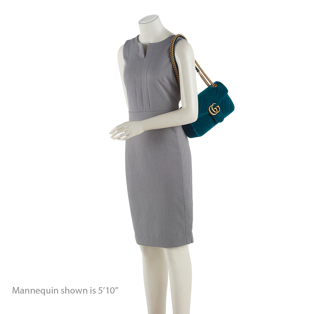 Gucci Matelasse Velvet Gucci Marmont Small Shoulder Bag (SHF-18936)