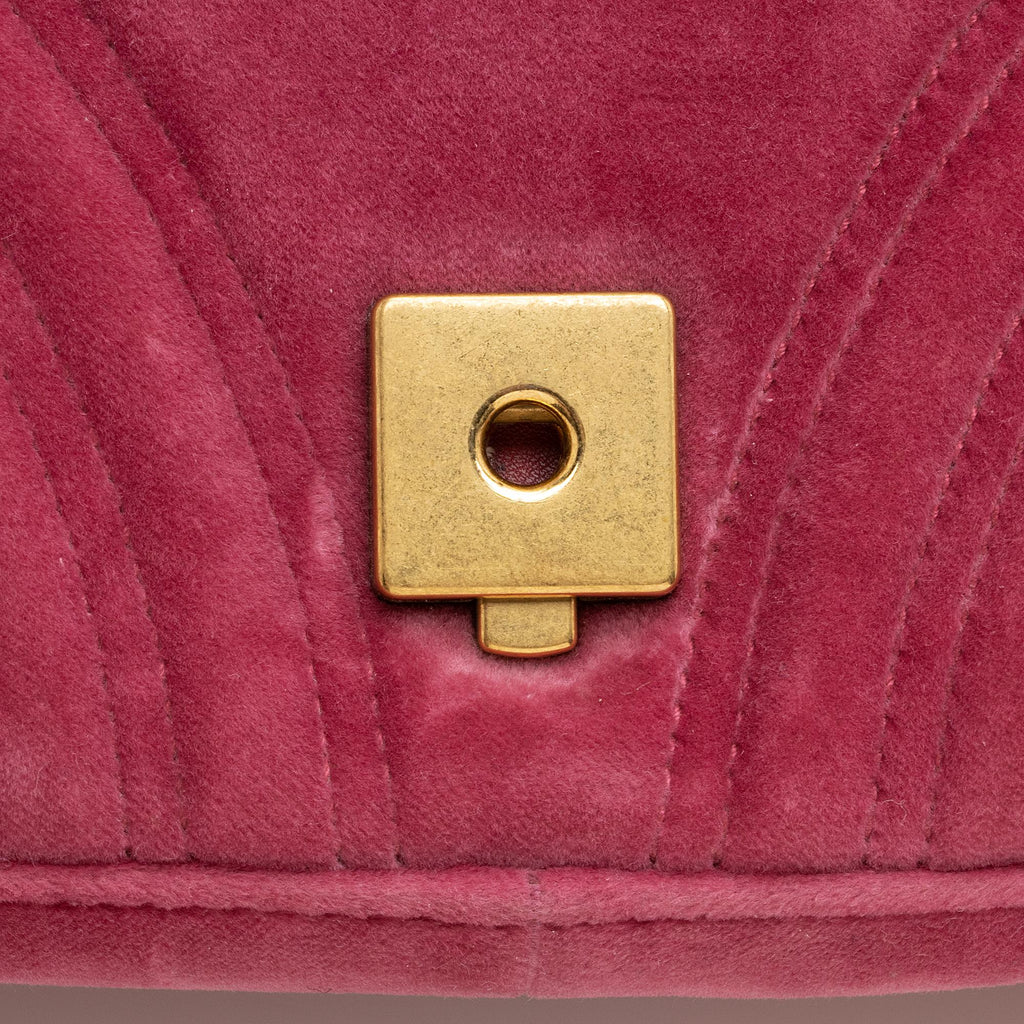 Gucci Matelasse Velvet GG Marmont Small Flap Shoulder Bag (SHF-22902)