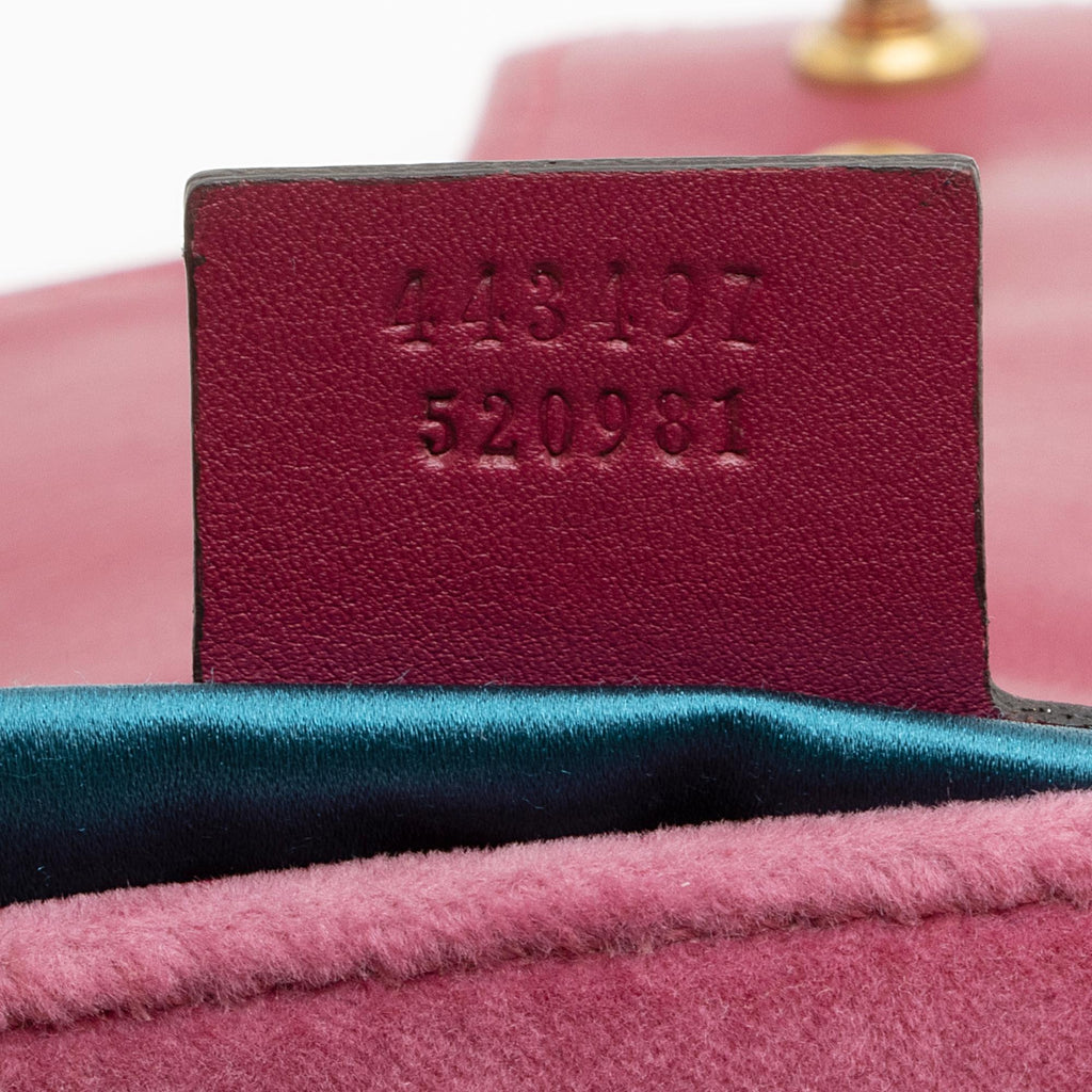 Gucci Matelasse Velvet GG Marmont Small Flap Shoulder Bag (SHF-22902)