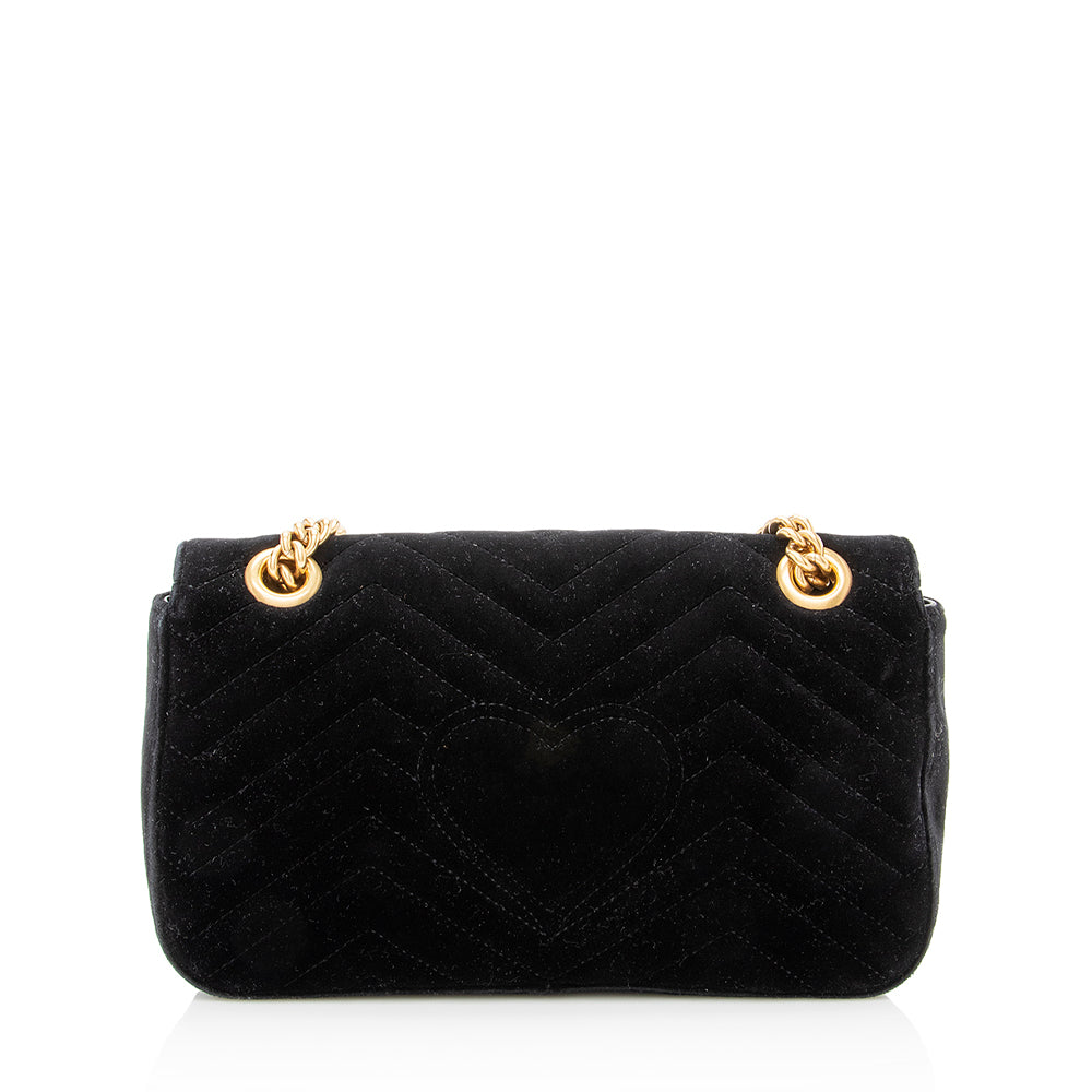 Gucci Matelasse Velvet Gucci Marmont Small Shoulder Bag (SHF-19219)