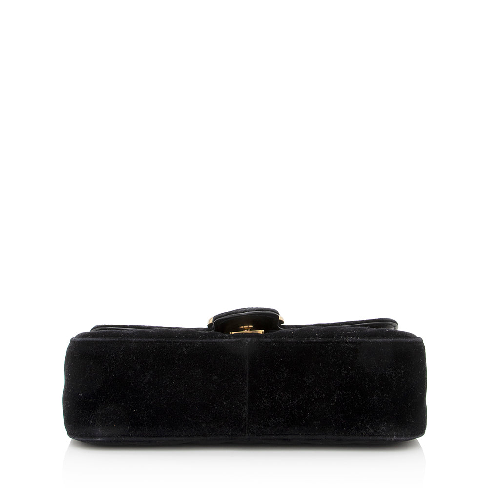 Gucci Matelasse Velvet Gucci Marmont Small Shoulder Bag (SHF-19219)