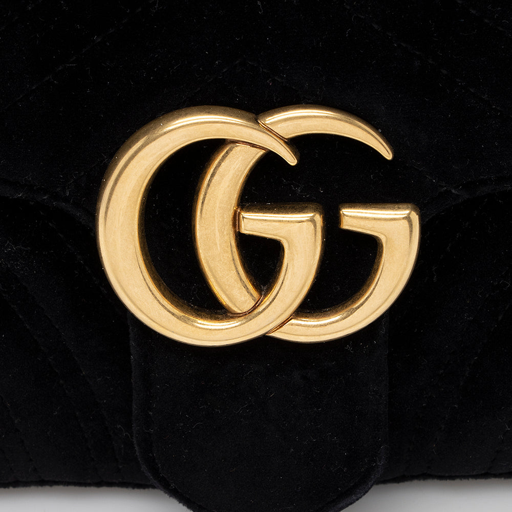 Gucci Matelasse Velvet Gucci Marmont Small Shoulder Bag (SHF-19219)