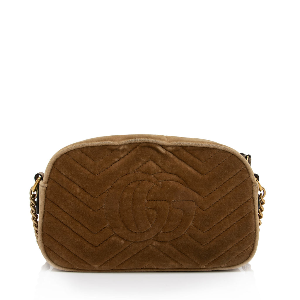 Gucci Matelasse Velvet GG Marmont Small Shoulder Bag (SHF-5JLMQ6)