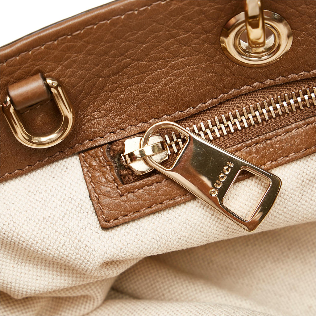 Gucci Medium Bamboo Shopper Leather Satchel (SHG-34935)