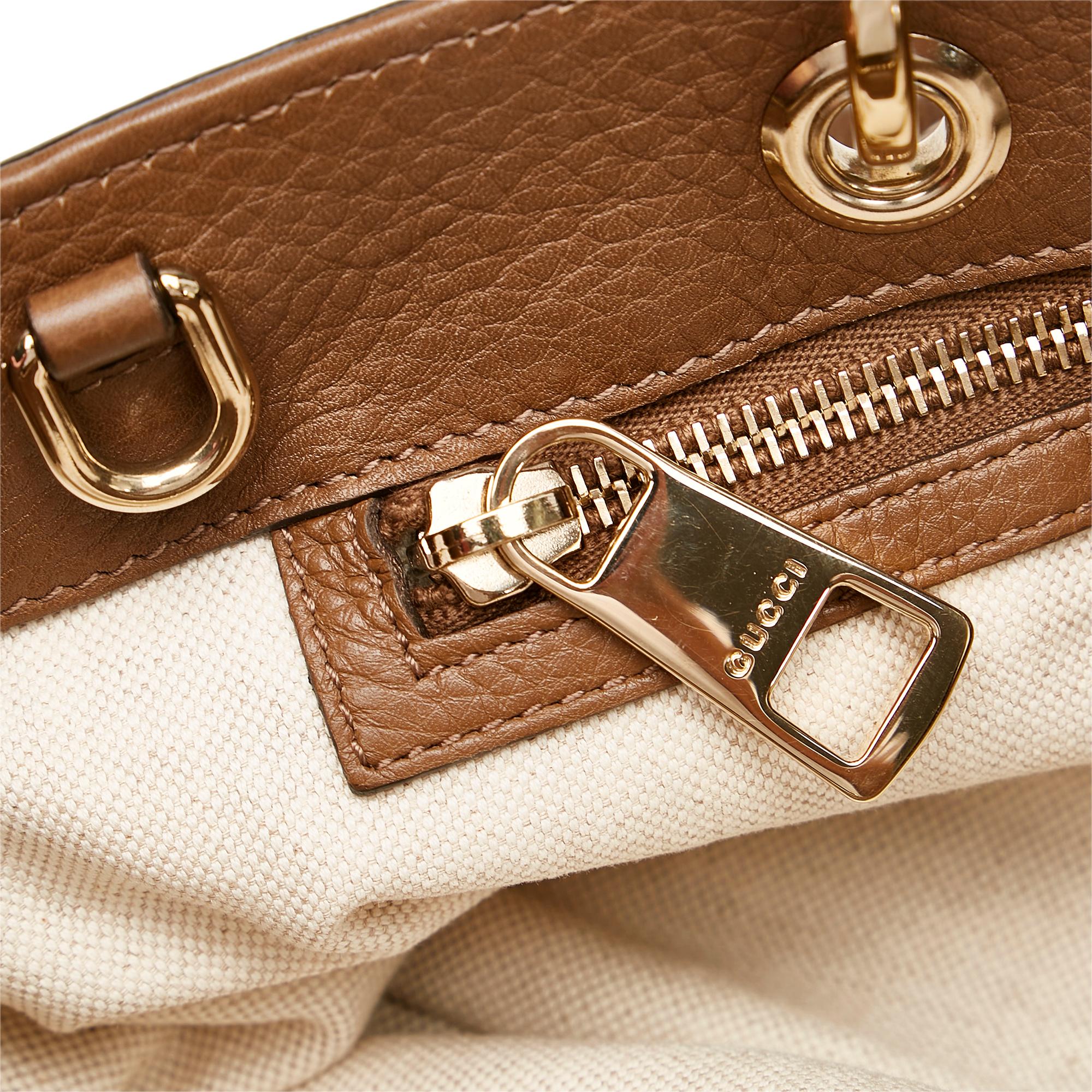 Gucci Medium Bamboo Shopper Leather Satchel (SHG-34935)