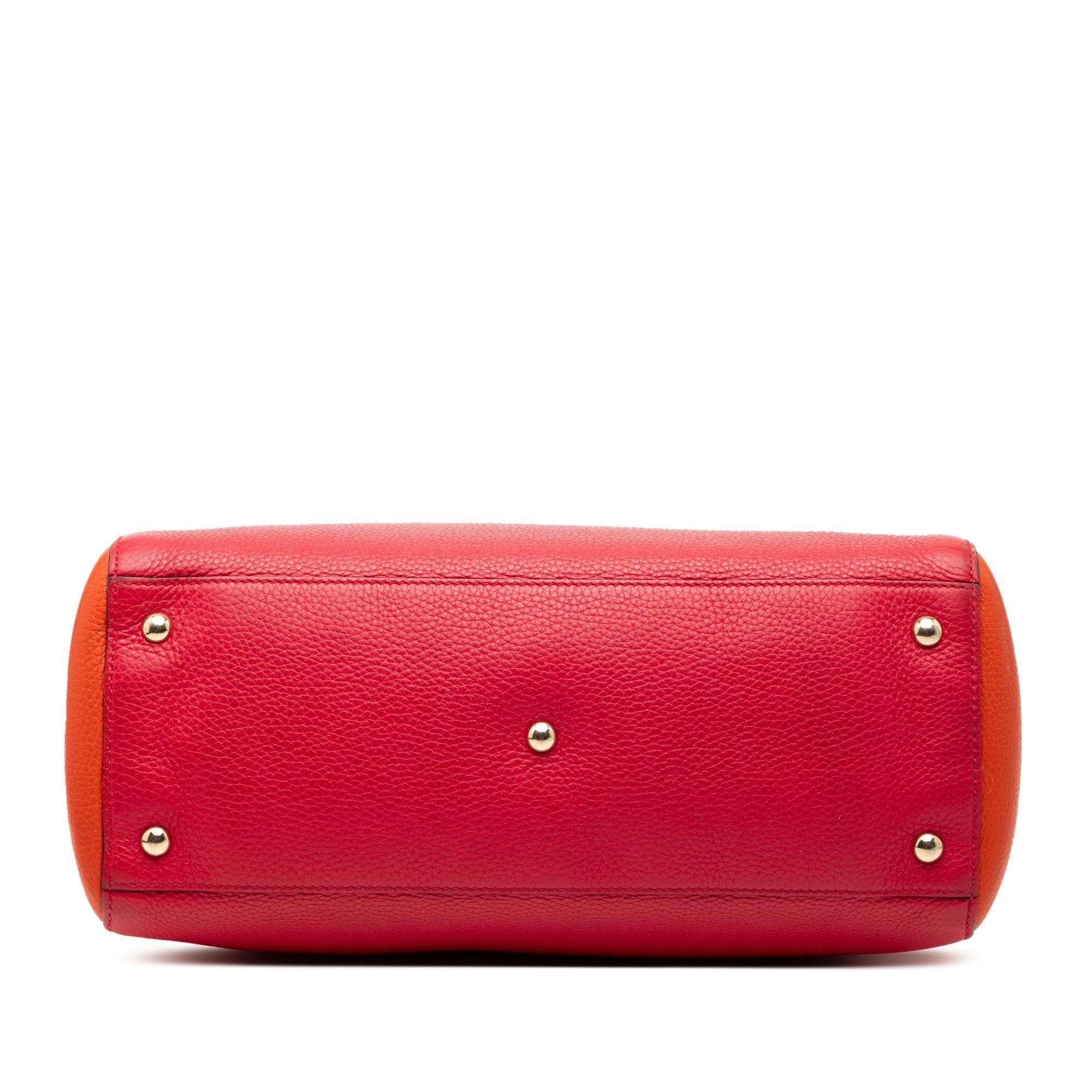 Gucci Medium Bicolor Calfskin Bamboo Shopper Satchel