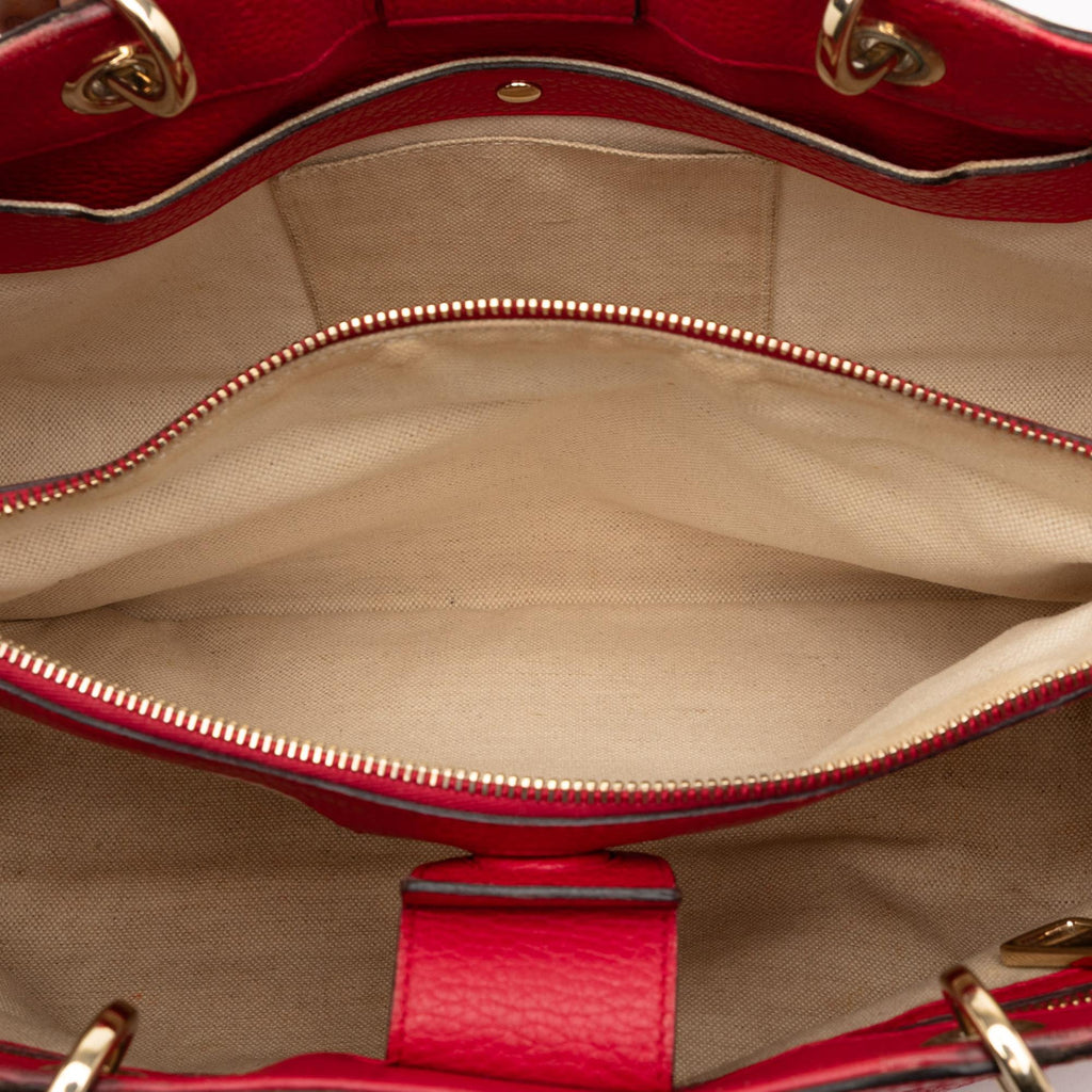 Gucci Medium Bicolor Calfskin Bamboo Shopper Satchel
