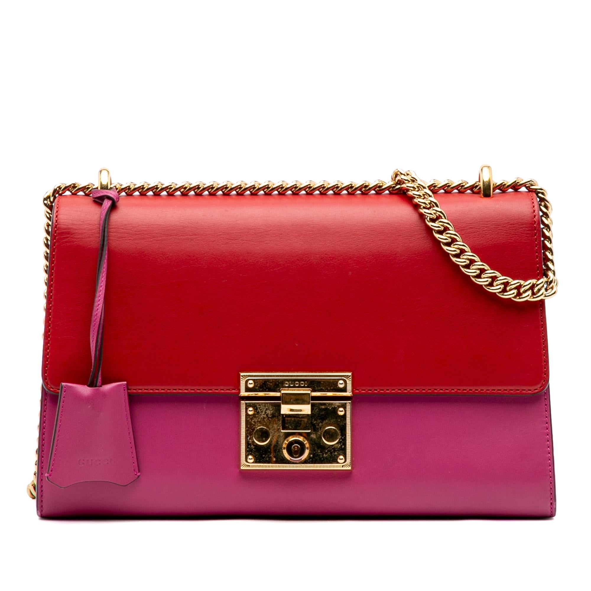 Gucci Medium Bicolor Leather Padlock Shoulder Bag