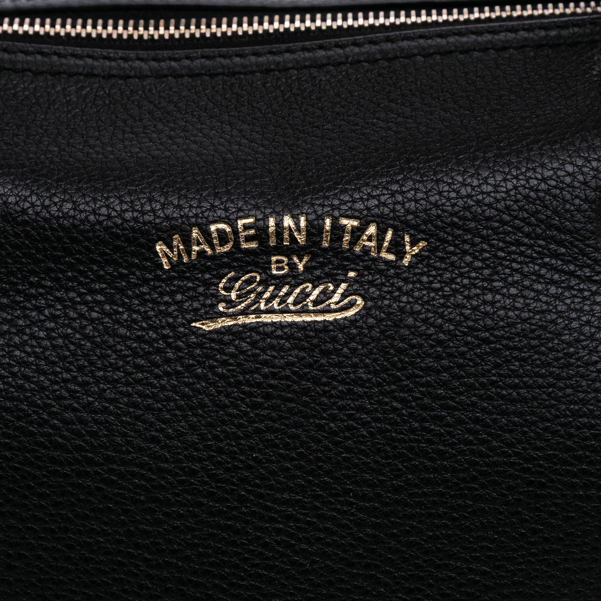Gucci Medium Calfskin Bamboo Shopper Boston Bag