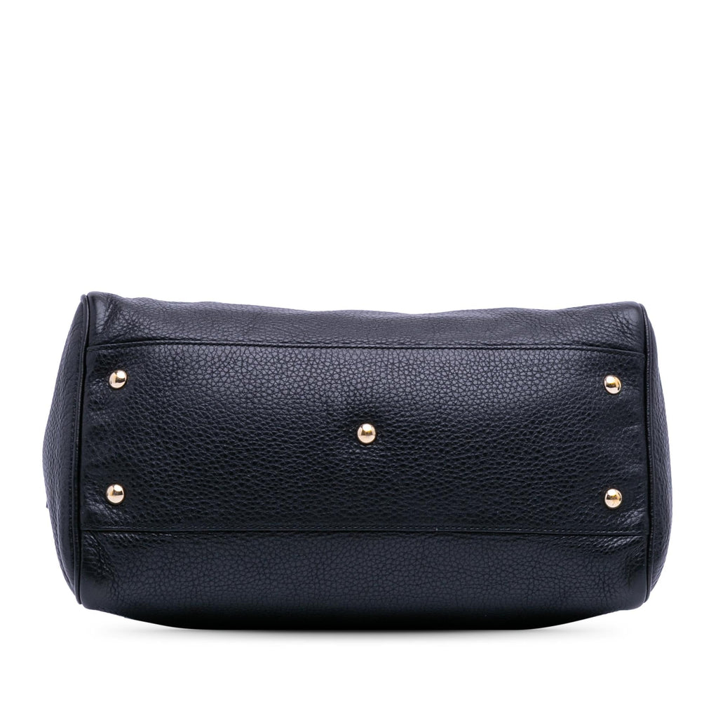 Gucci Medium Calfskin Bamboo Shopper Boston Bag