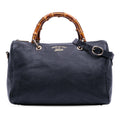 Gucci Medium Calfskin Bamboo Shopper Boston Bag