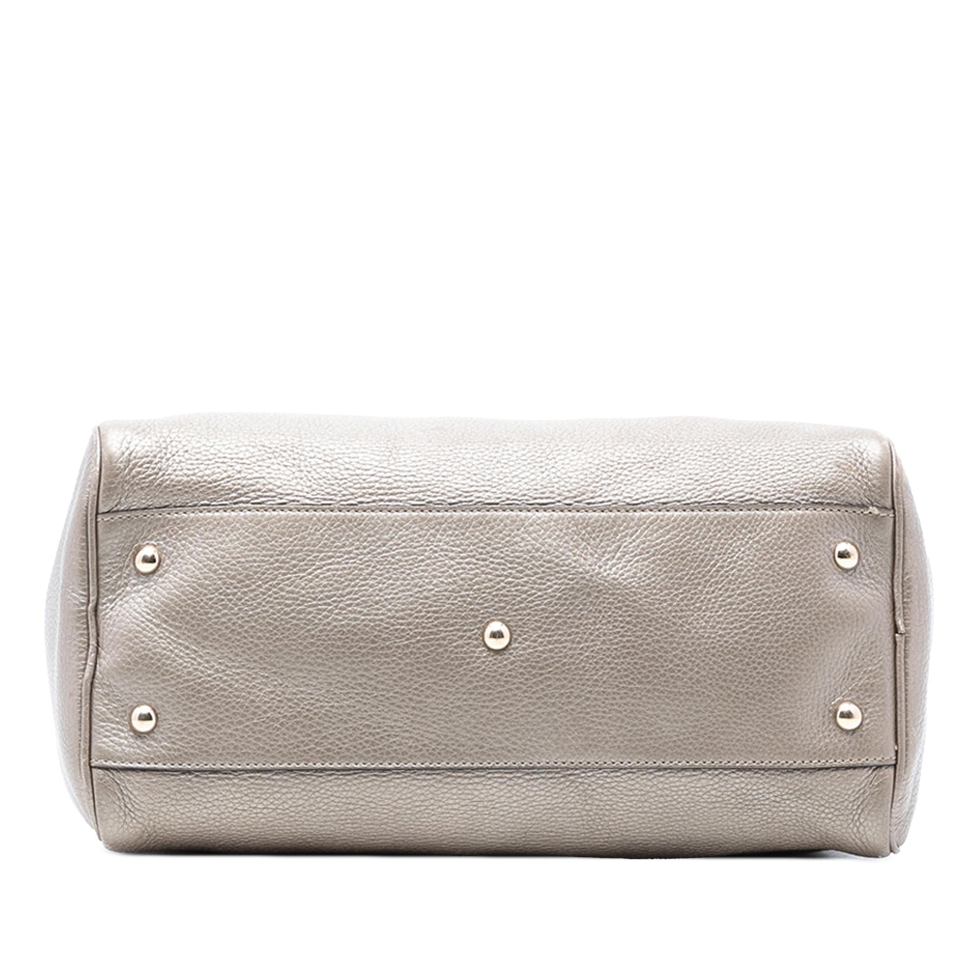 Gucci Medium Calfskin Bamboo Shopper Boston Bag