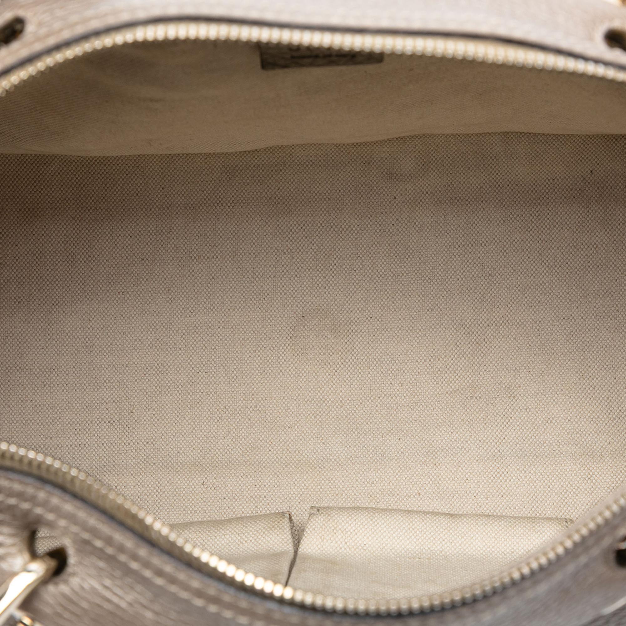 Gucci Medium Calfskin Bamboo Shopper Boston Bag
