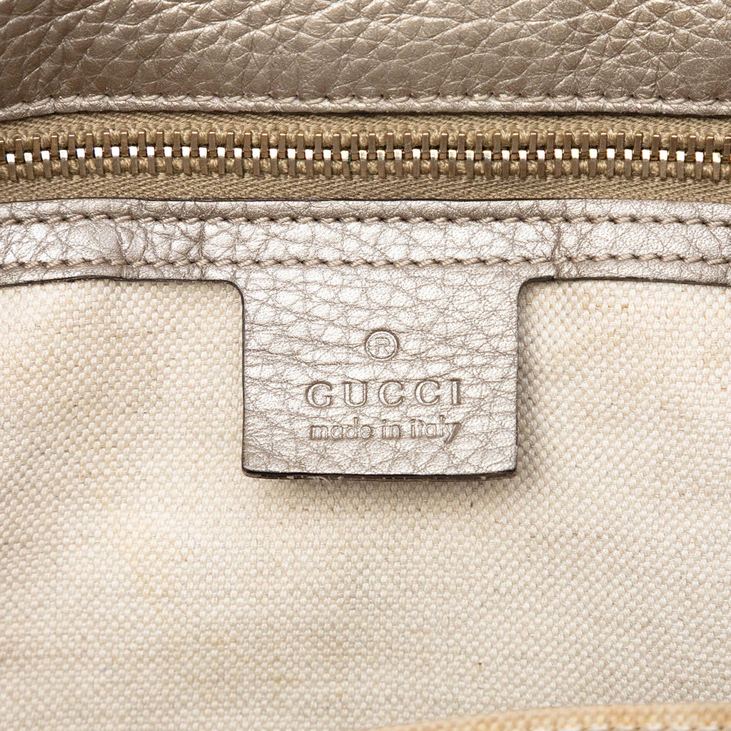 Gucci Medium Calfskin Bamboo Shopper Boston Bag