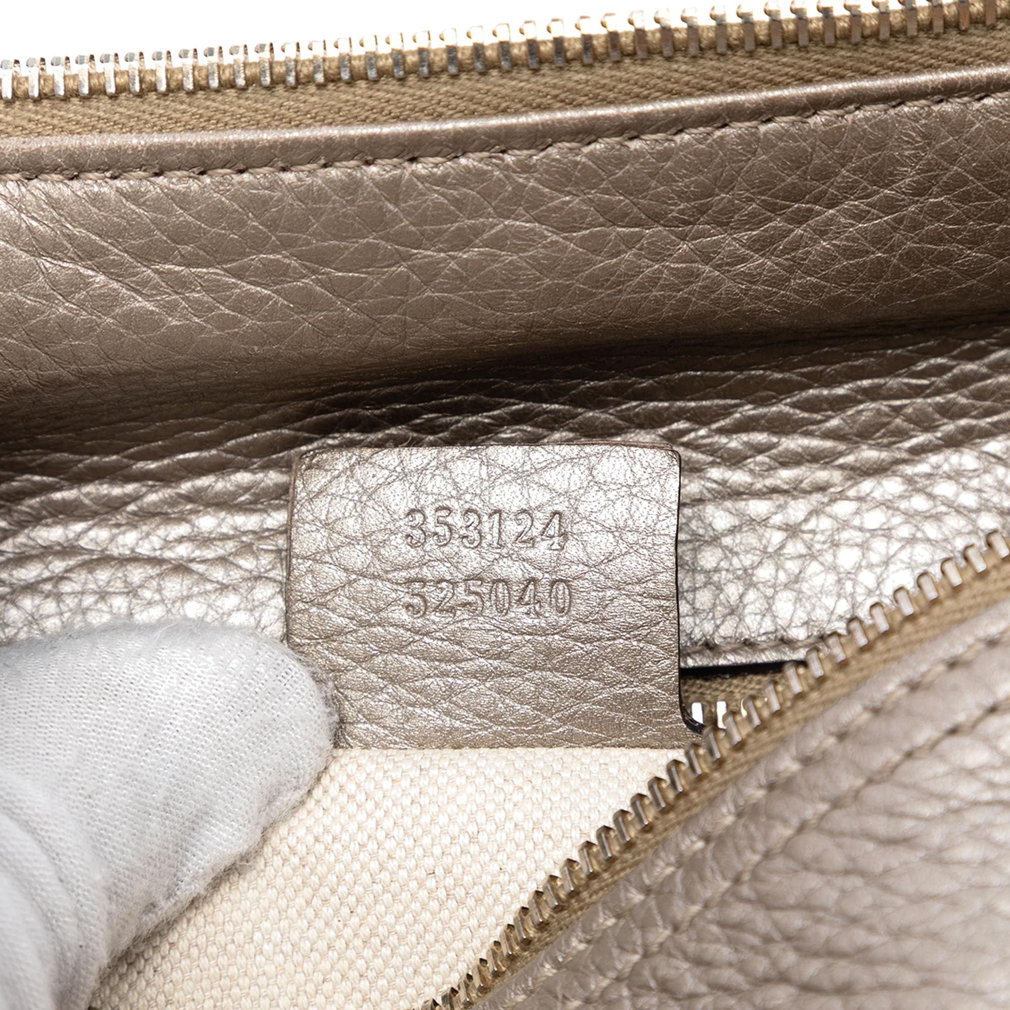 Gucci Medium Calfskin Bamboo Shopper Boston Bag